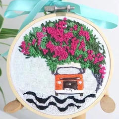 Cozy Storefront Embroidery Kit for Beginners – Cottage Hoop Art - Image 7