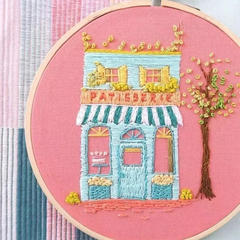 Cozy Storefront Embroidery Kit for Beginners – Cottage Hoop Art - Image 2