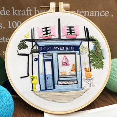 Cozy Storefront Embroidery Kit for Beginners – Cottage Hoop Art - Image 5