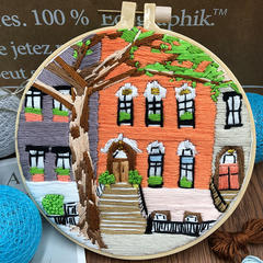 Cozy Storefront Embroidery Kit for Beginners – Cottage Hoop Art - Image 6