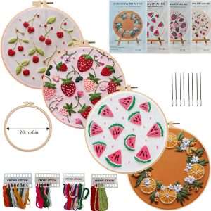 Fruit Embroidery Kit for Beginners – Strawberries, Cherries & More