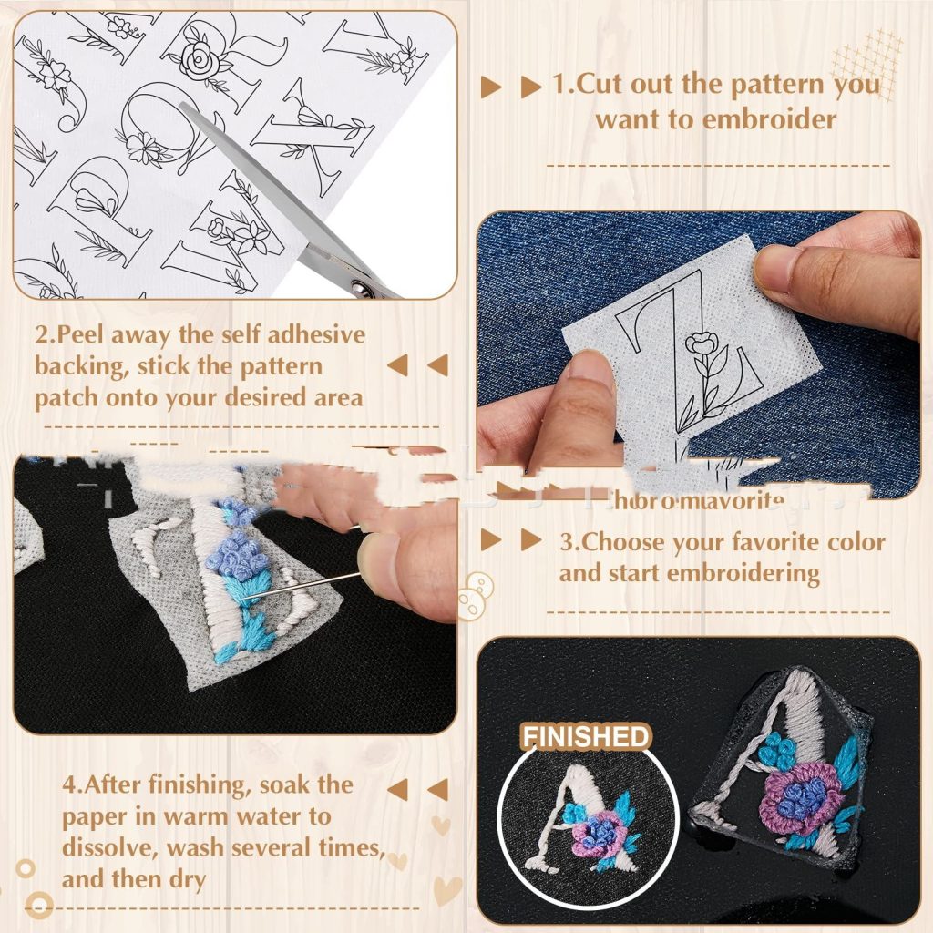 Stick-and-Stitch Embroidery Patterns (Water-Soluble)