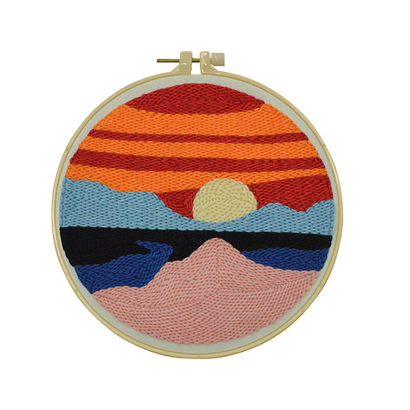 Starry Night & Sunset Punch Needle Kit for Beginners with Pen